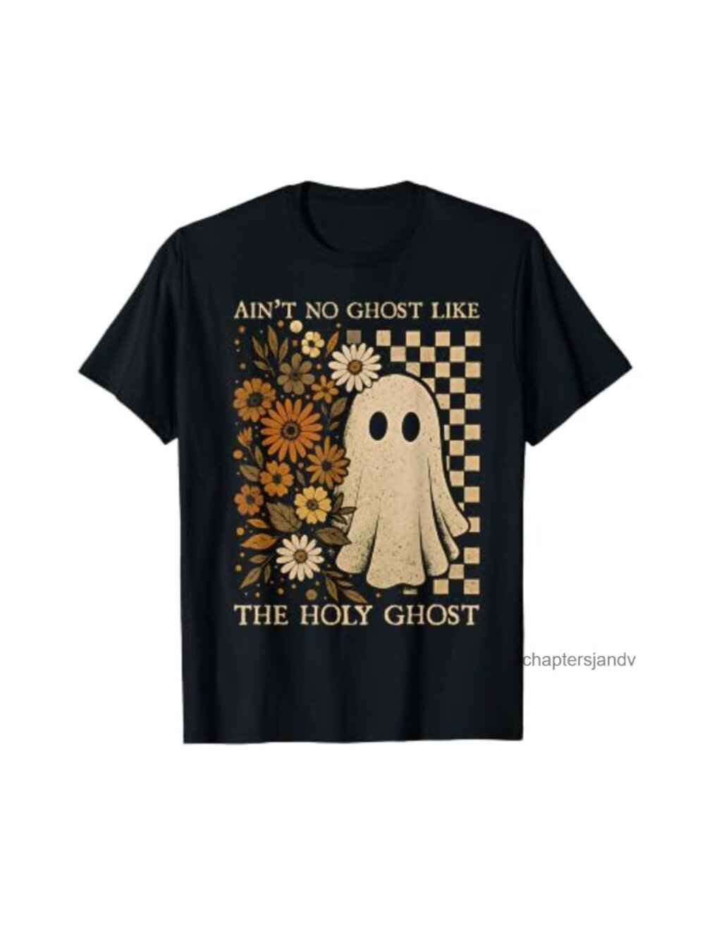 Christian Halloween Graphic Tee Funny Ghost Groovy Short Sleeve T-Shirt